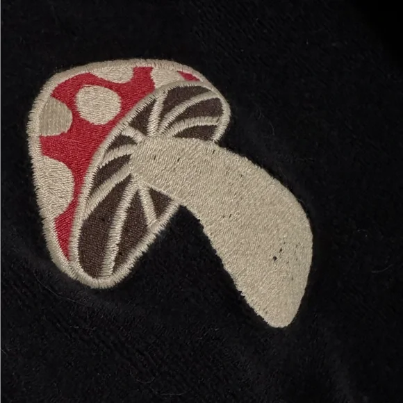 Disturbia Black Shirt with Mushroom Embroidery - Picture 3 of 5
